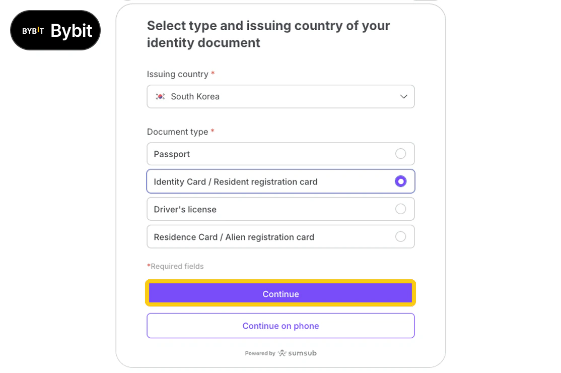 바이비트 KYC 인증방법 PC 5단계 - 모바일 QR 스캔