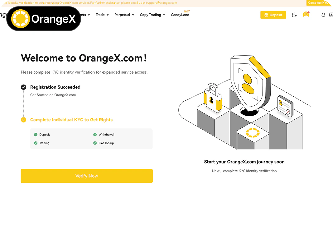 OrangeX 회원가입 가이드 PC 4단계 - 회원가입 완료